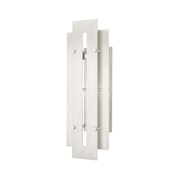Utrecht 1-Light Outdoor Wall Lantern in Brushed Nickel