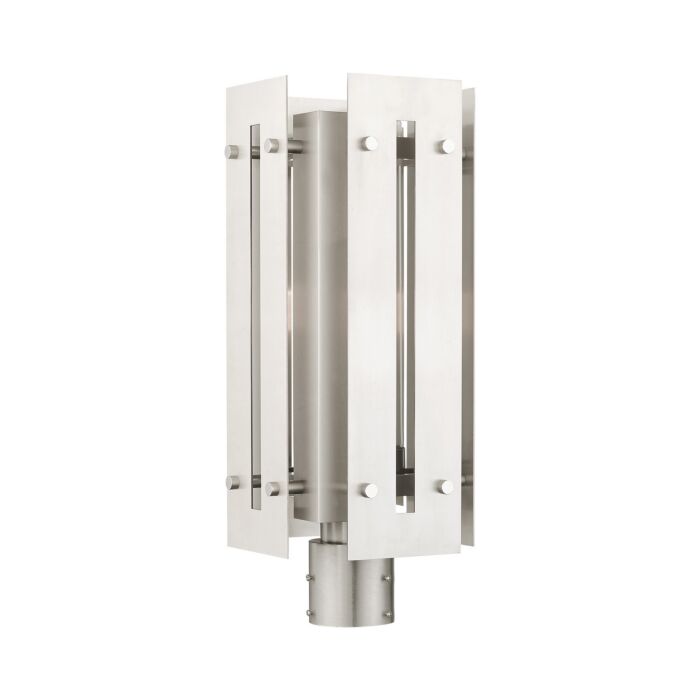 Utrecht 1-Light Outdoor Post Top Lantern in Brushed Nickel