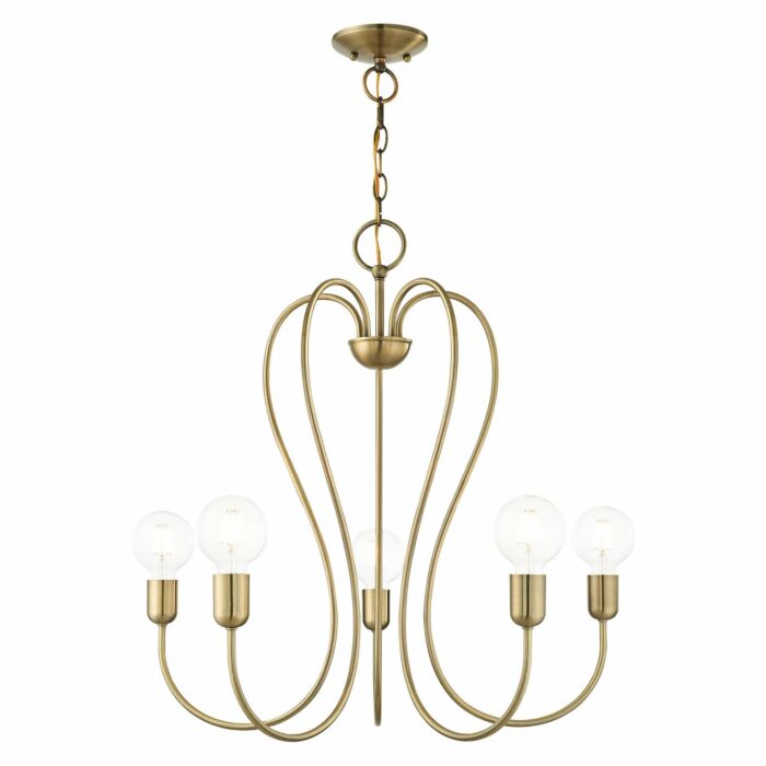 Lucerne 5-Light Chandelier in Antique Brass