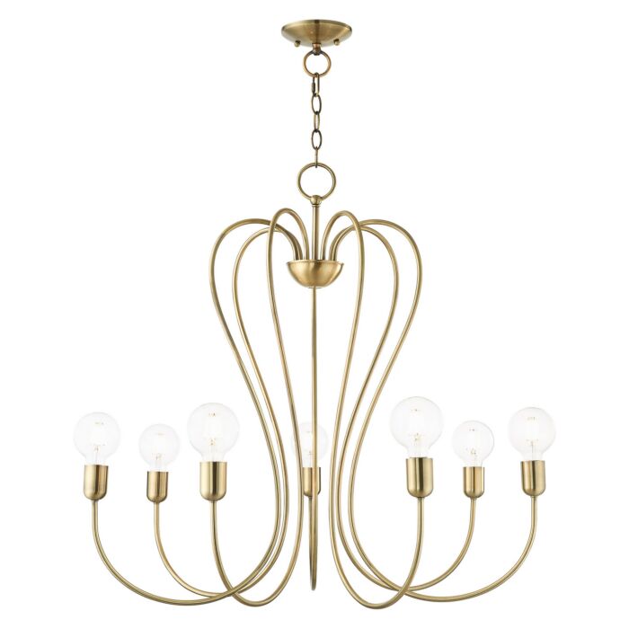 Lucerne 7-Light Chandelier in Antique Brass