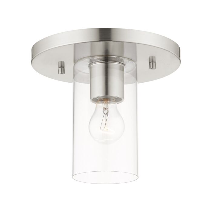 Zurich 1-Light Flush Mount in Brushed Nickel