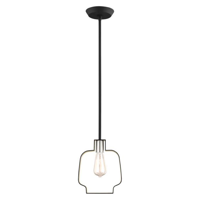 Meadowbrook 1-Light Pendant in Black w with Brushed Nickels