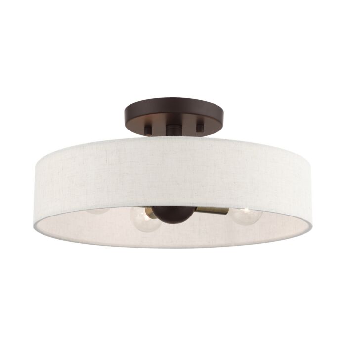 Venlo 4-Light Semi-Flush Mount in Bronze w with Antique Brasss