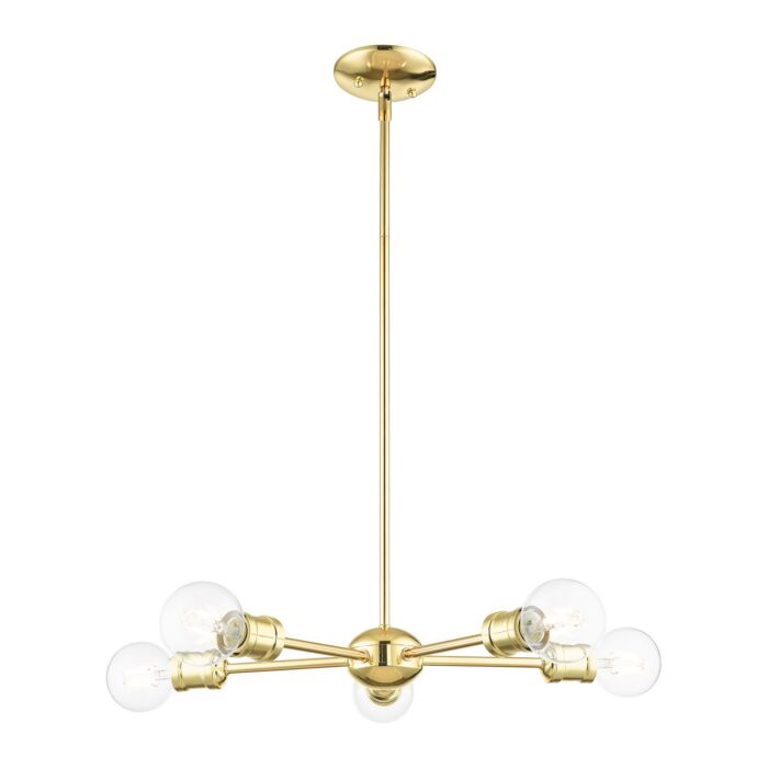 Lansdale 5-Light Chandelier in Polished Brass