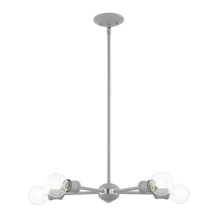 Lansdale 5-Light Chandelier in Nordic Gray w with Brushed Nickels