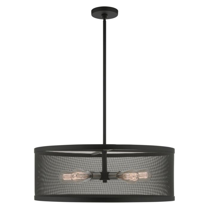 Industro 5-Light Chandelier in Black w with Brushed Nickels