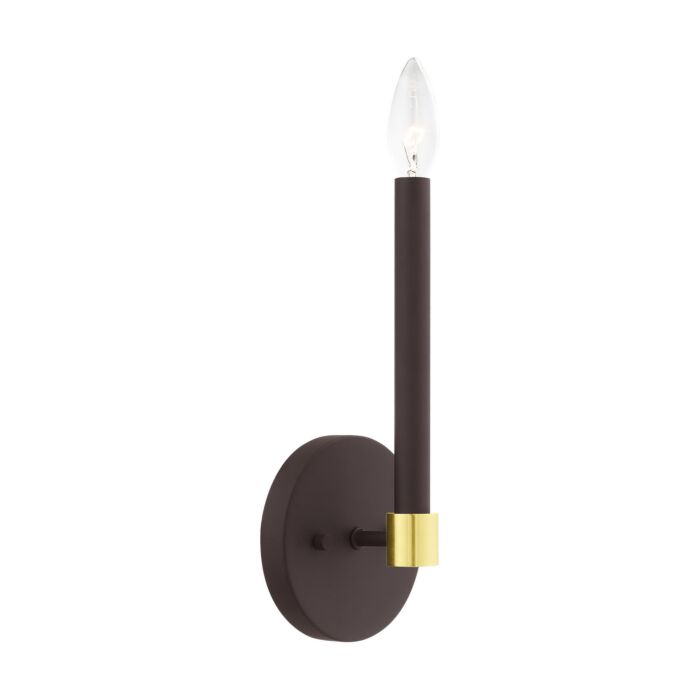 Karlstad 1-Light Wall Sconce in Bronze w with Satin Brasss