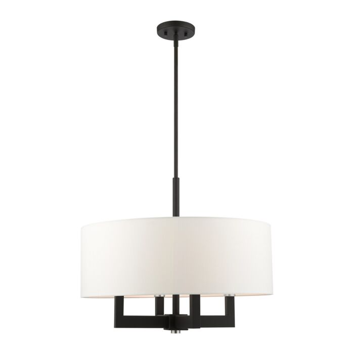 Cresthaven 4-Light Chandelier in Black w with Brushed Nickels
