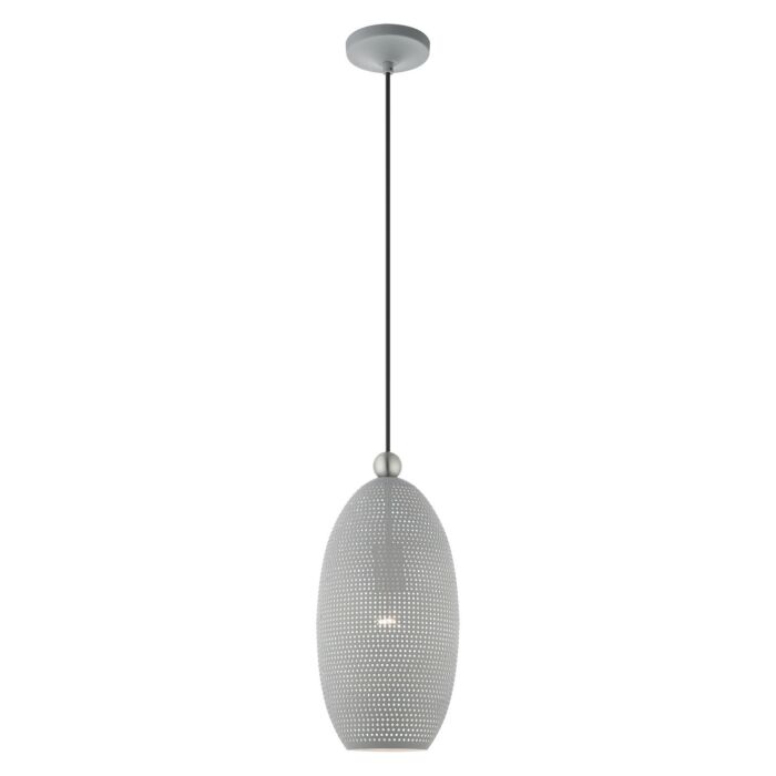 Dublin 1-Light Pendant in Nordic Gray w with Brushed Nickels