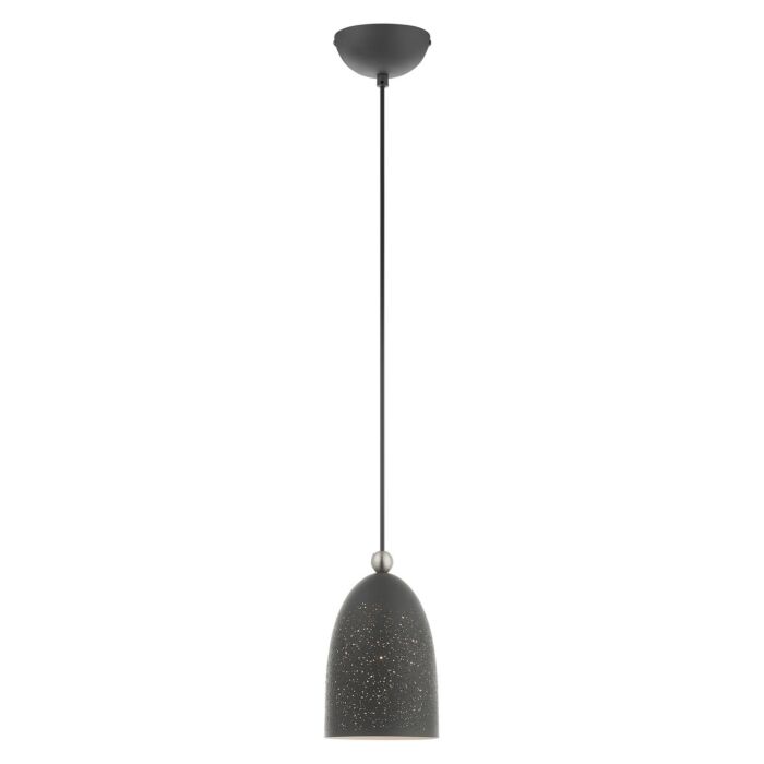 Arlington 1-Light Pendant in Scandinavian Gray w with Brushed Nickels