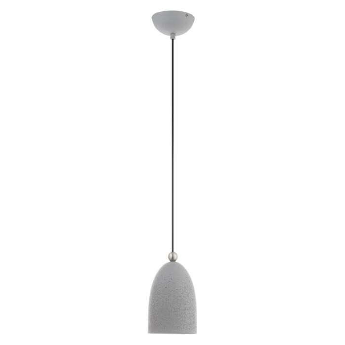 Arlington 1-Light Pendant in Nordic Gray w with Brushed Nickels