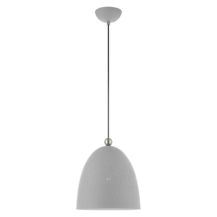 Arlington 1-Light Pendant in Nordic Gray w with Brushed Nickels