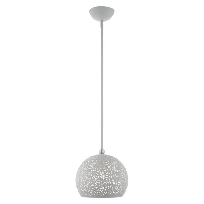 Charlton 1-Light Pendant in Nordic Gray w with Brushed Nickels