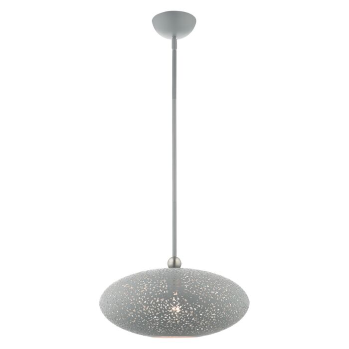 Charlton 1-Light Pendant in Nordic Gray w with Brushed Nickels