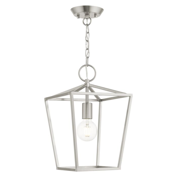 Devone 1-Light Convertible Semi-Flush with Lantern in Brushed Nickel