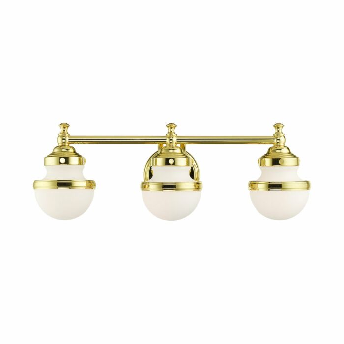 Oldwick 3-Light Bathroom Vanity Light in Polished Brass