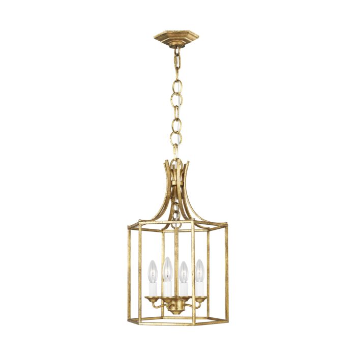 Bantry House 4 Light Pendant Light in Antique Gild by Alexa Hampton