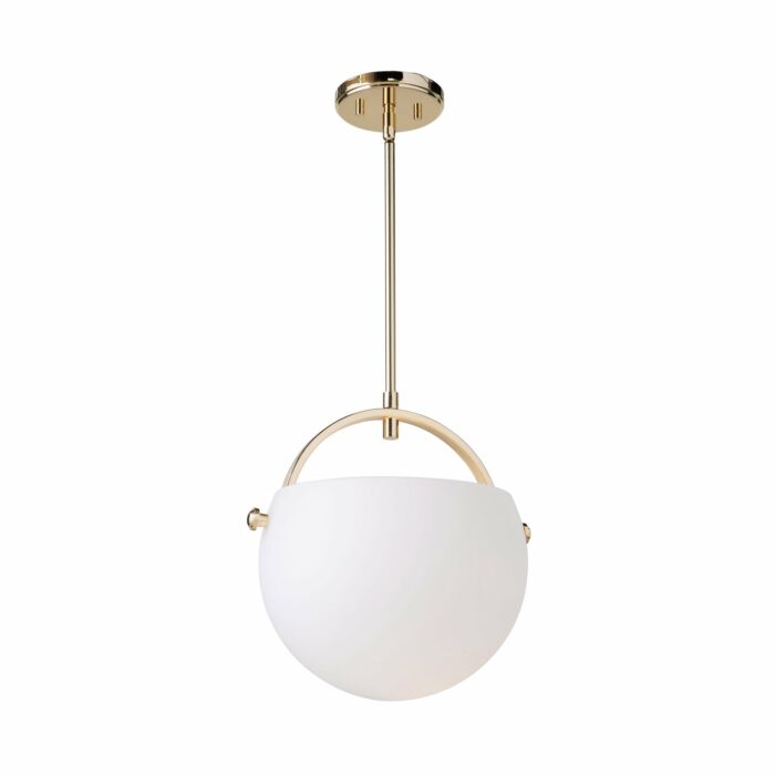 Artcraft Single Pendant Light in Polished Brass