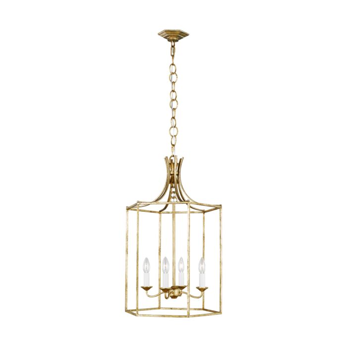 Bantry House 4 Light Pendant Light in Antique Gild by Alexa Hampton