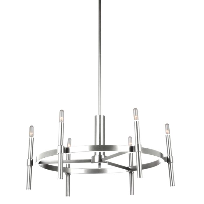 Artcraft Encore 6 Light Chandelier in Polished Nickel
