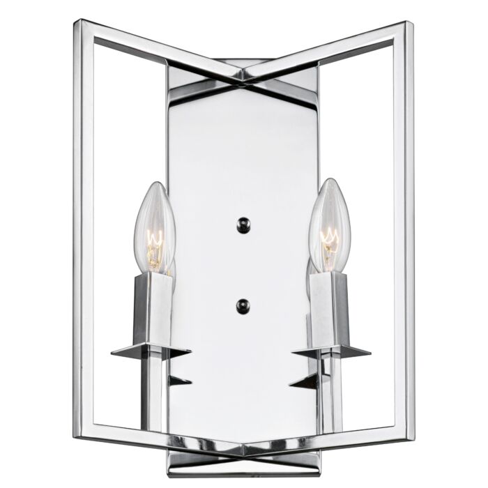 Artcraft Allston 2 Light Wall Sconce in Chrome