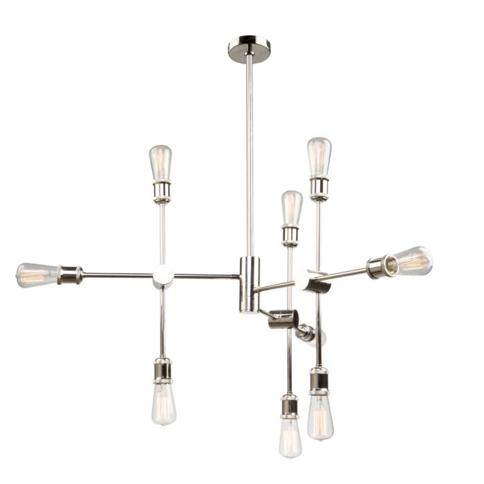 Artcraft Tribeca 9 Light Chandelier in Polished Nickel