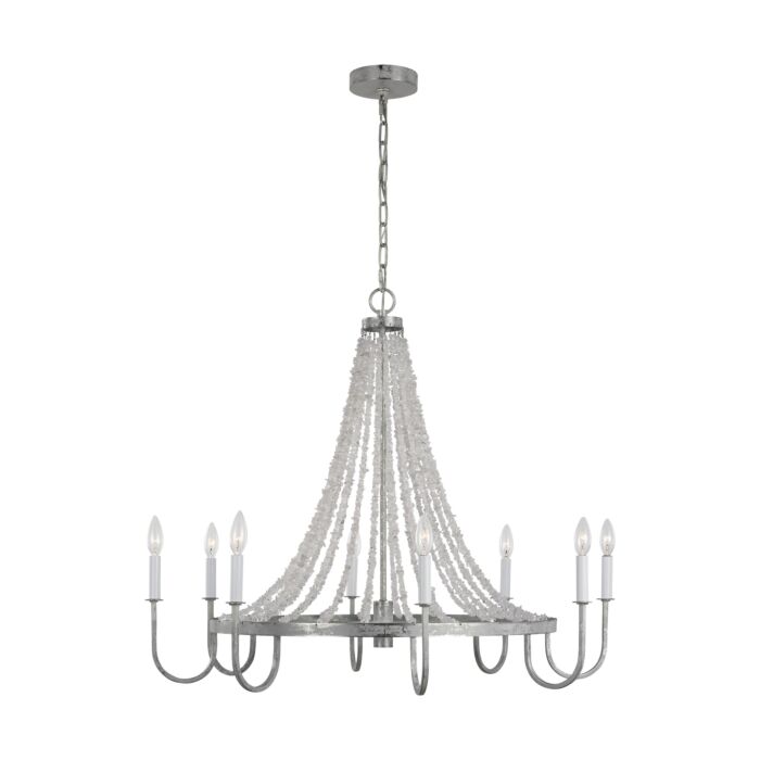 Leon 8 Light Chandelier in Salt Mist by Alexa Hampton