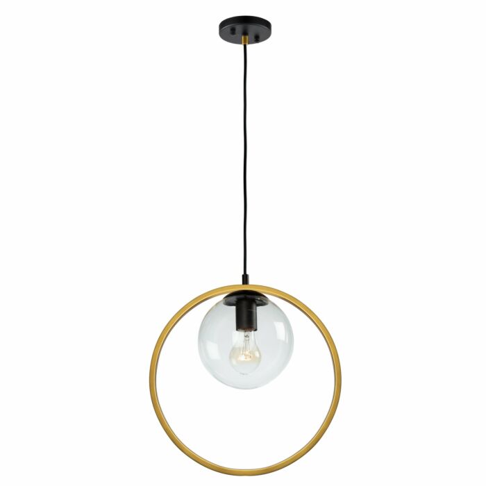 Artcraft Lugano Pendant Light in Black & Vintage Brass