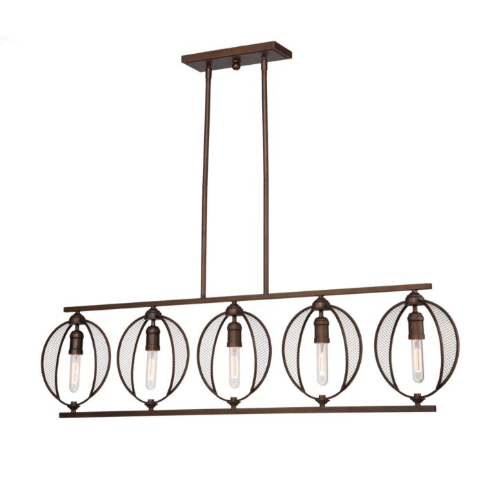 Artcraft Linden 5 Light Kitchen Island Light in Bronze