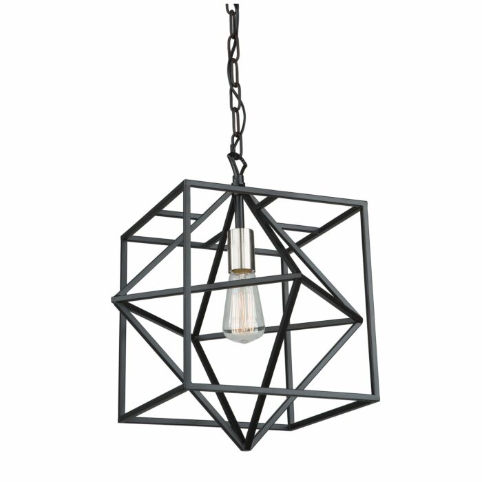 Artcraft Roxton Pendant Light in Matte Black & Polished Nickel