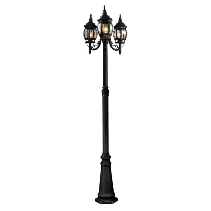 Artcraft Classico 3 Light Outdoor Post Light in Black