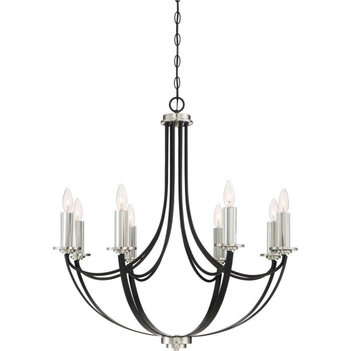 Quoizel Alana 8 Light 30 Inch Transitional Chandelier in Mystic Black