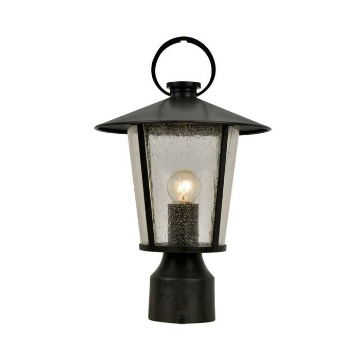 Crystorama Andover 15 Inch Outdoor Post Light in Matte Black