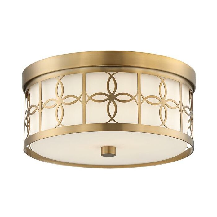 Crystorama Anniversary 2 Light 14 Inch Ceiling Light in Vibrant Gold
