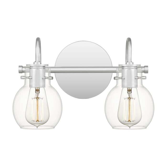 Quoizel Andrews 2 Light Bathroom Vanity Light in Polished Chrome