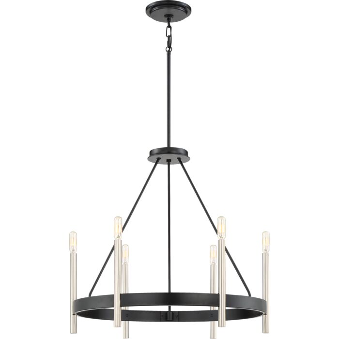 Quoizel Anthem 6 Light 24 Inch Transitional Chandelier in Mystic Black