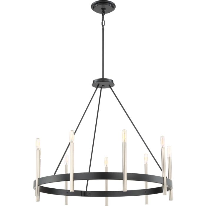 Quoizel Anthem 9 Light 29 Inch Transitional Chandelier in Mystic Black