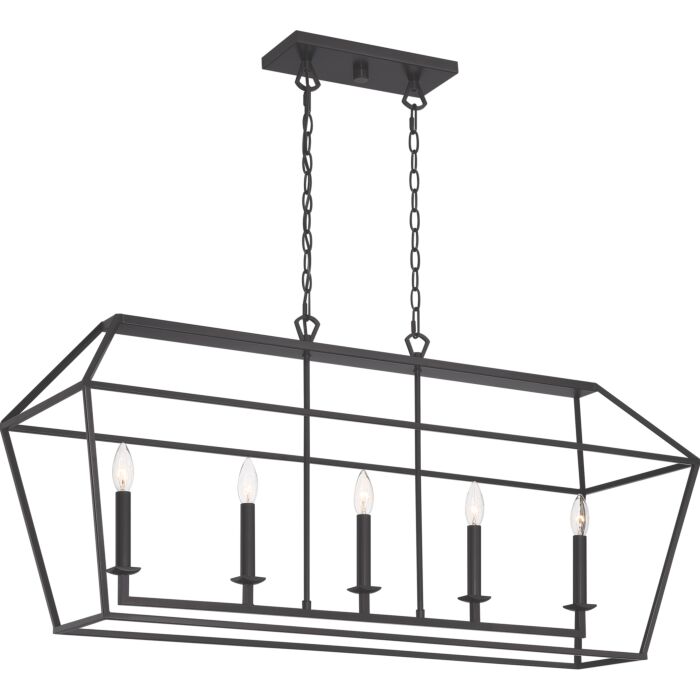 Quoizel Aviary 5 Light 42 Inch Linear Chandelier in Palladian Bronze