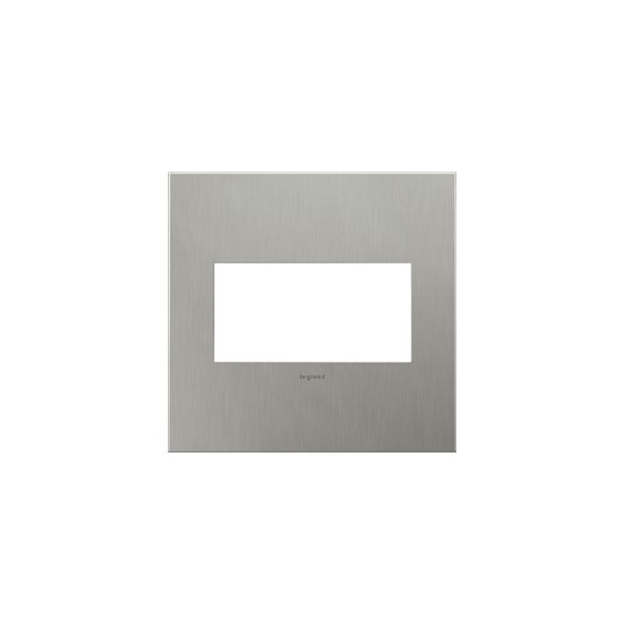 LeGrand adorne Brushed Stainless Steel 2 Opening Wall Plate