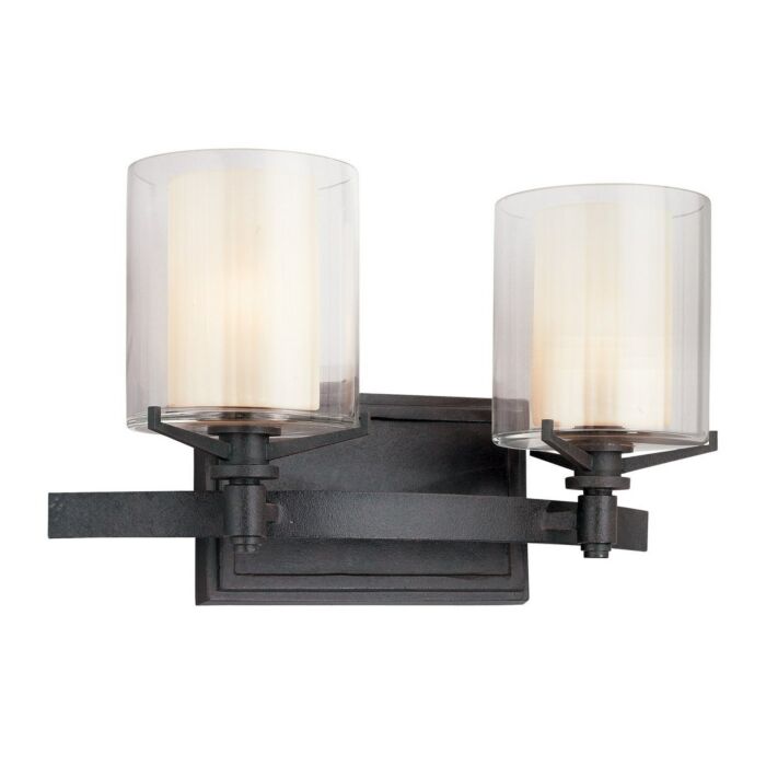 Troy Arcadia 2 Light 15 Inch Bathroom Vanity Light in French Iron
