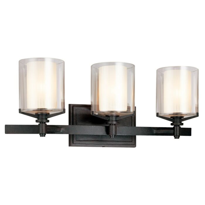 Troy Arcadia 3 Light 22 Inch Bathroom Vanity Light in French Iron