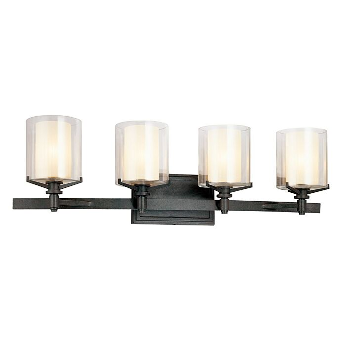 Troy Arcadia 4 Light 30 Inch Bathroom Vanity Light in French Iron
