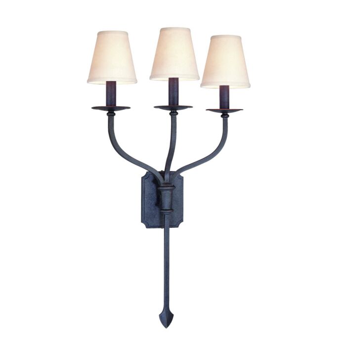 Troy La Brea 3 Light 30 Inch Wall Sconce in French Iron