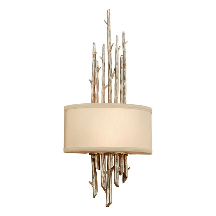 Troy Adirondack 2 Light 25 Inch Wall Sconce in Silver Leaf