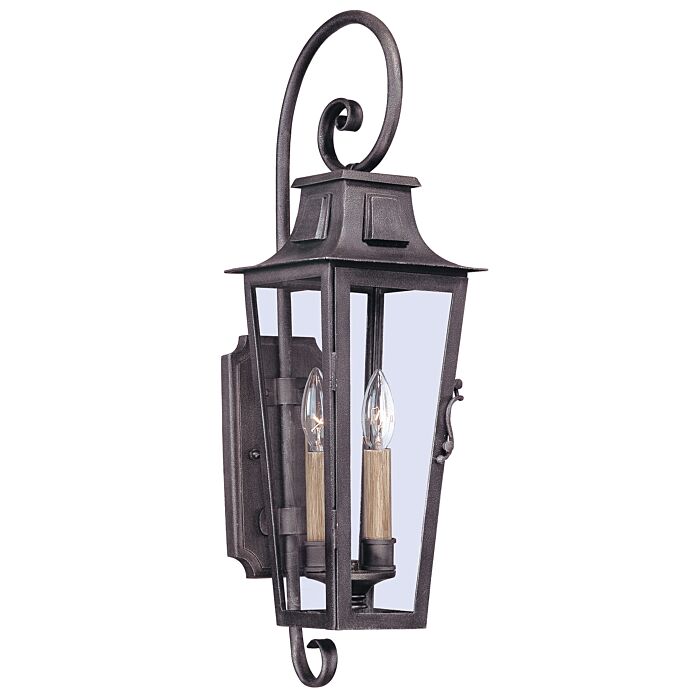 Troy Parisian Square 2 Light 24 Inch Outdoor Wall Light in Aged Pewter