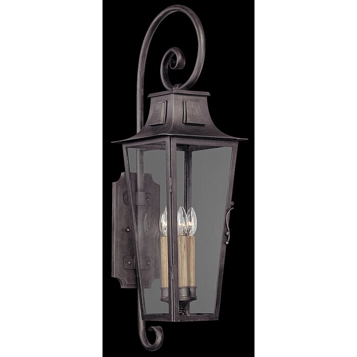 Troy Parisian Square 4 Light 35 Inch Outdoor Wall Light in Aged Pewter