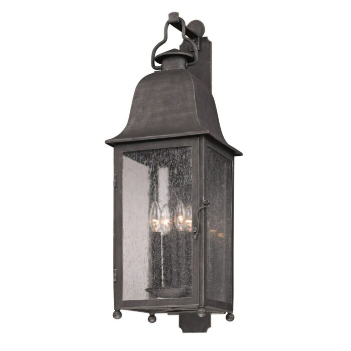 Troy Larchmont 4 Light 32 Inch Outdoor Wall Light in Aged Pewter