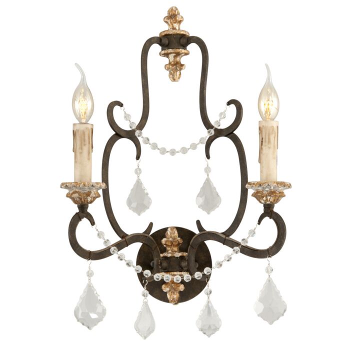 Troy Bordeaux 2 Light 21 Inch Wall Sconce in Parisian Bronze