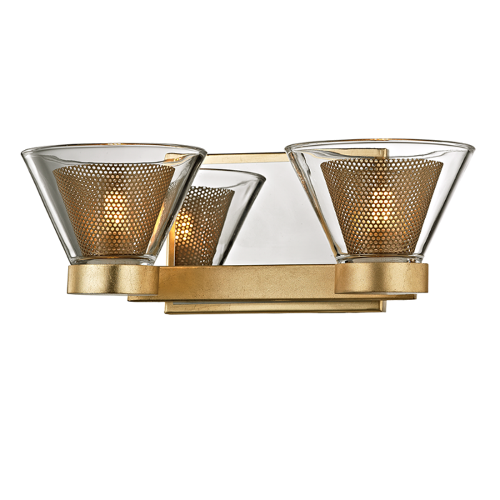 Troy Wink 2 Light 13 Inch Bathroom Vanity Light in Gold Leaf