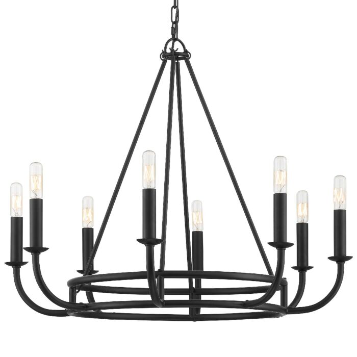 Crystorama Bailey 8 Light 22 Inch Chandelier in Matte Black